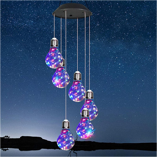 🔥2025 BEST GIFT TO FAMILY🔥Colorful LED Solar-Powered Light Bulb Wind Chimes