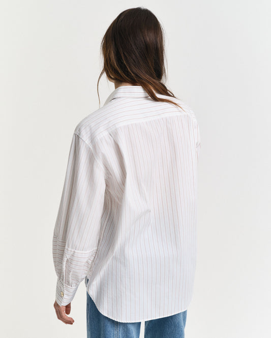 Relaxed Fit Striped Volume Sleeve Shirt