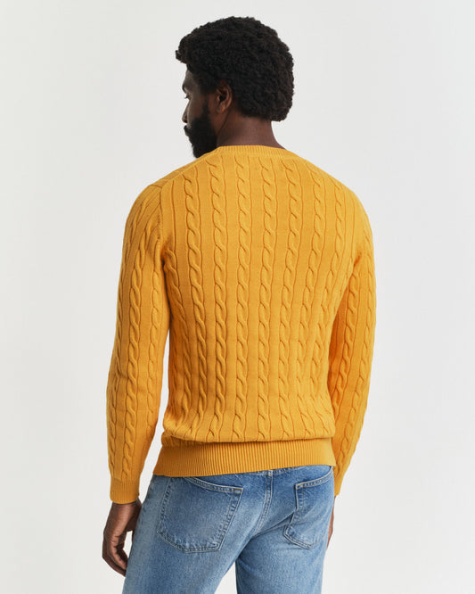 Cotton Cable Knit Crew Neck Sweater