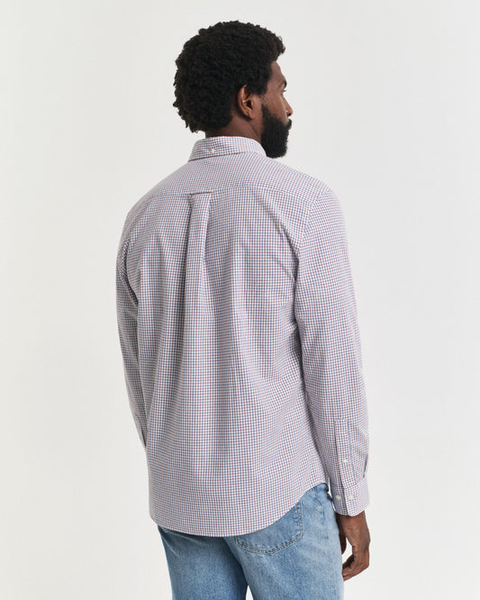 Regular Fit Micro Checked Classic Poplin Shirt