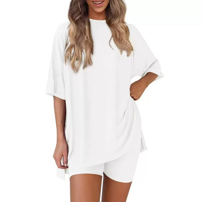🔥Last Day 49% OFF - Women's Oversized Casual T-Shirt Shorts Suit Stretch Two-Piece Set