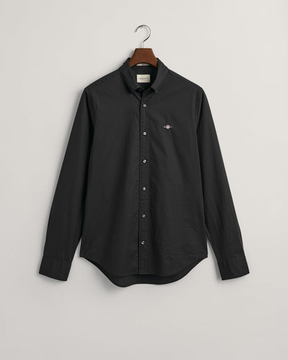 Men's Slim Fit Poplin Shirt - BLACK