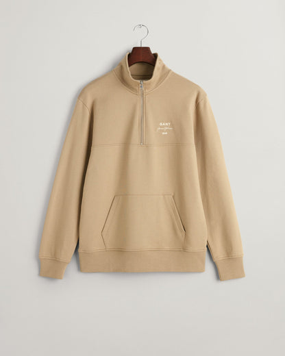 Men's Script Graphic Half-Zip Sweatshirt - DRIED KHAKI