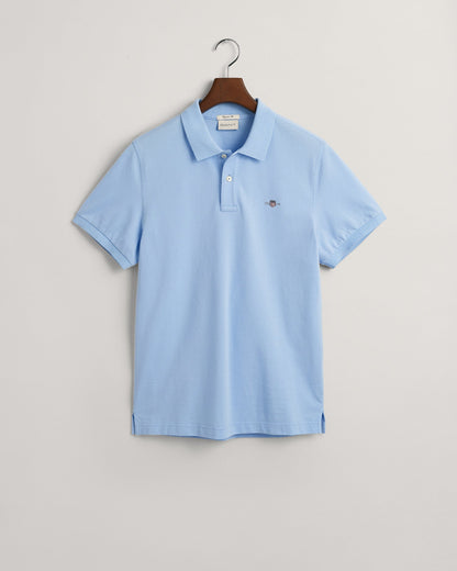 Men's Regular Fit Shield Piqué Polo Shirt - CAPRI BLUE