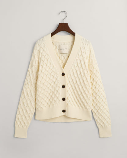 Women's Textured Knit Cardigan - CREAM