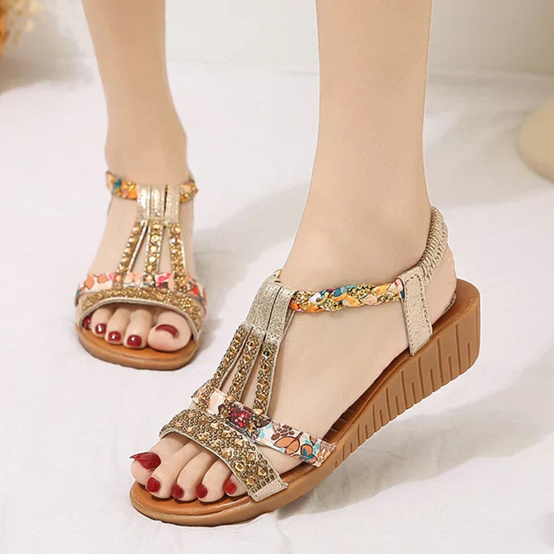 Women's Summer 2025 Hot Sale Orthopaedic Rhinestone Sandals