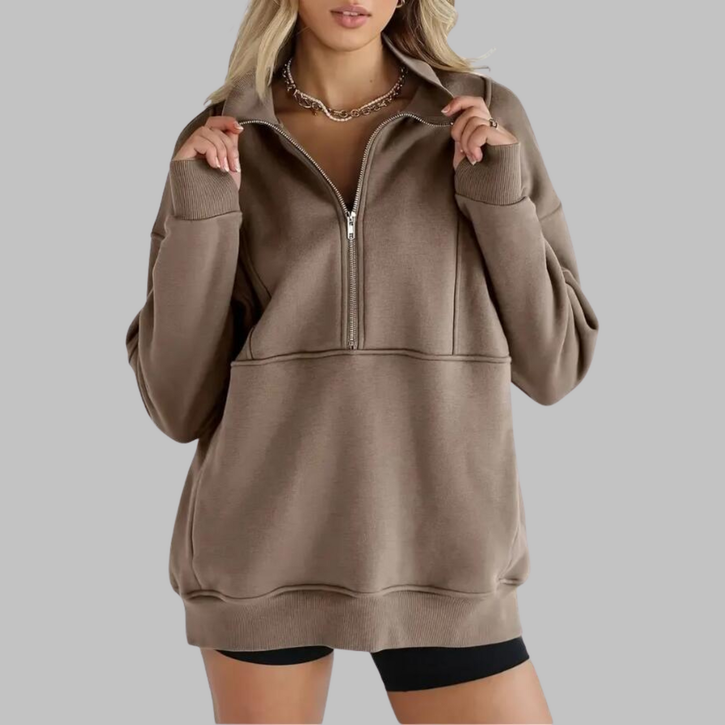 ✨Top-1 Pullover 2025✨Women Fall/Winter Comfy Collar Half Zip Oversized Long Sleeve Sweatshirt