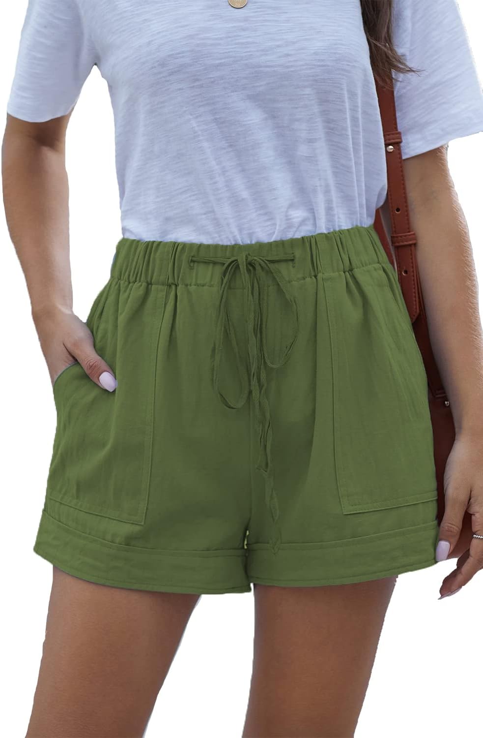 Womens Lightweight Shorts Casual Baggy Trendy Short Pants Elastic Waist Drawstring Comfy Shorts