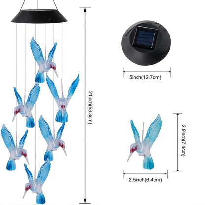 🦋 Beautify Your Garden 2025- ✨Chikalabs Creative Hummingbird Solar Wind Chimes