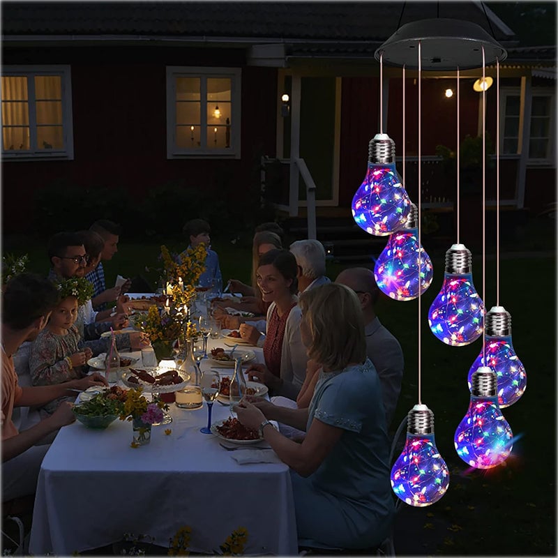 🔥2025 BEST GIFT TO FAMILY🔥Colorful LED Solar-Powered Light Bulb Wind Chimes