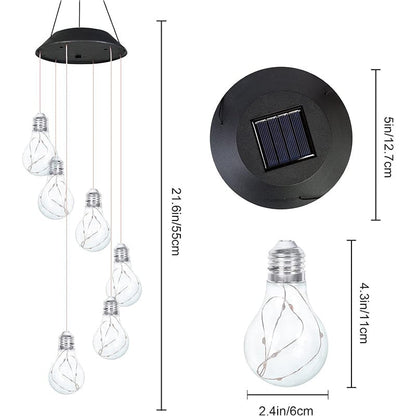 🔥2025 BEST GIFT TO FAMILY🔥Colorful LED Solar-Powered Light Bulb Wind Chimes