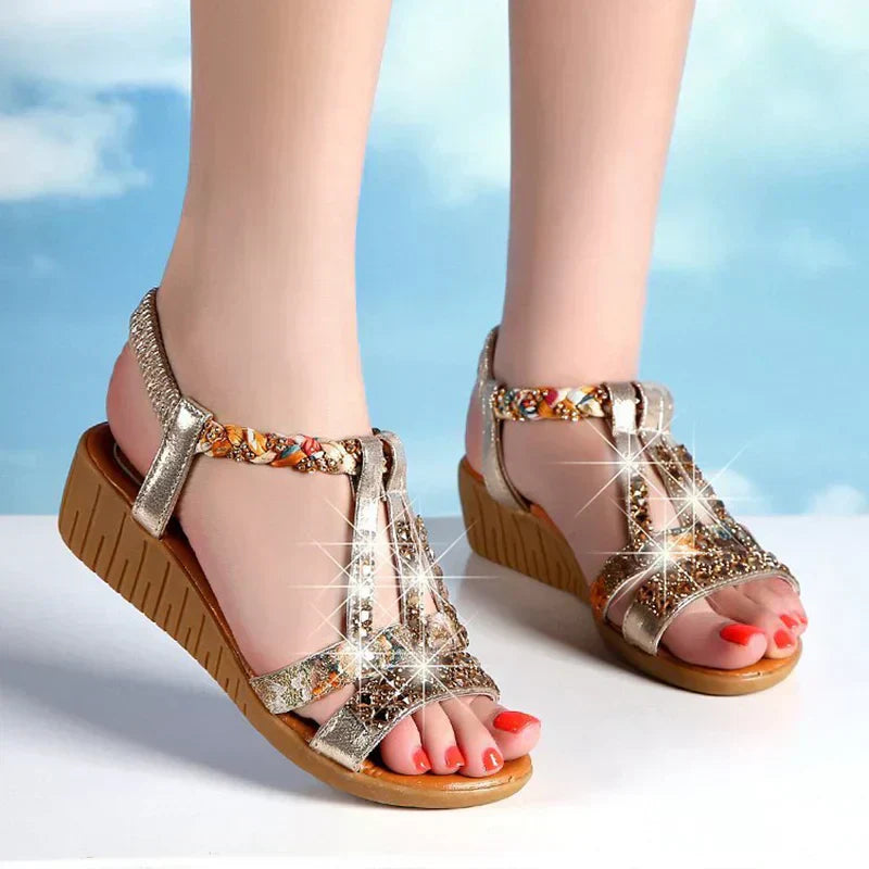 Women's Summer 2025 Hot Sale Orthopaedic Rhinestone Sandals