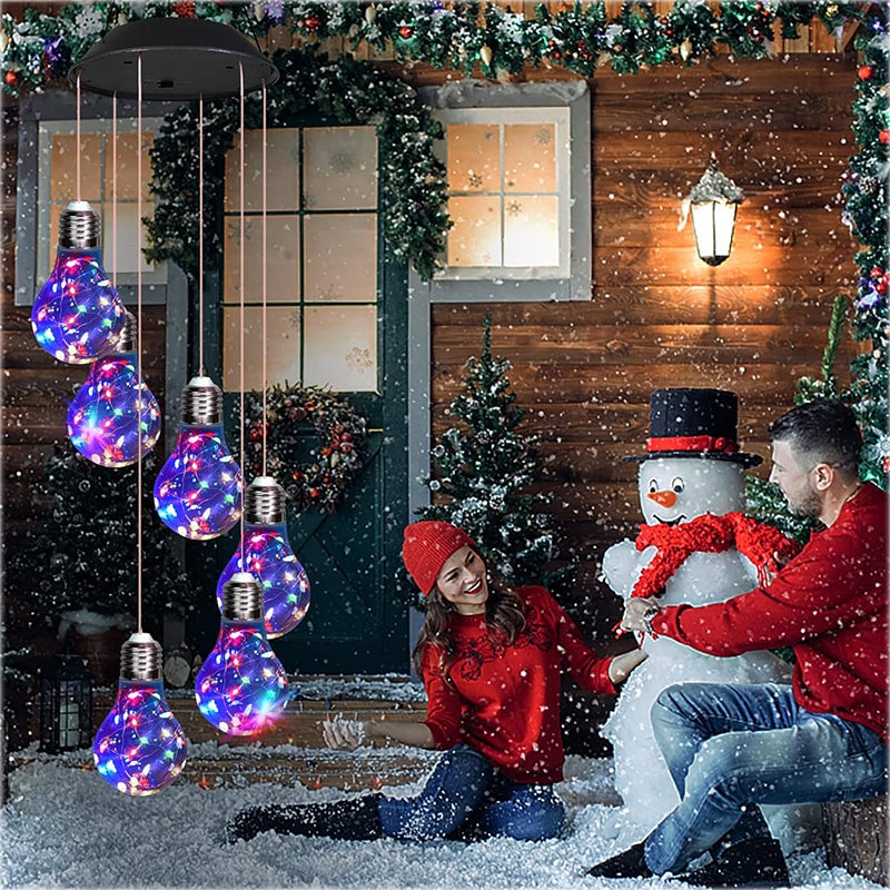 🔥2025 BEST GIFT TO FAMILY🔥Colorful LED Solar-Powered Light Bulb Wind Chimes