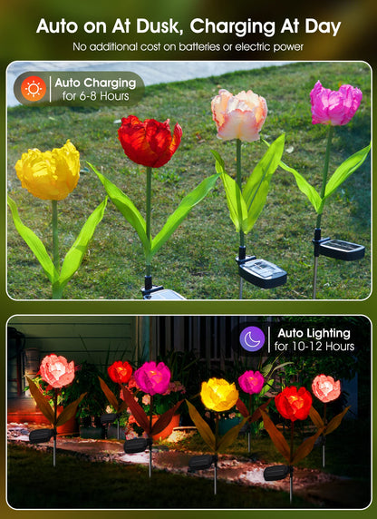💐Chikalabs Garden Rose Solar Flower Lights