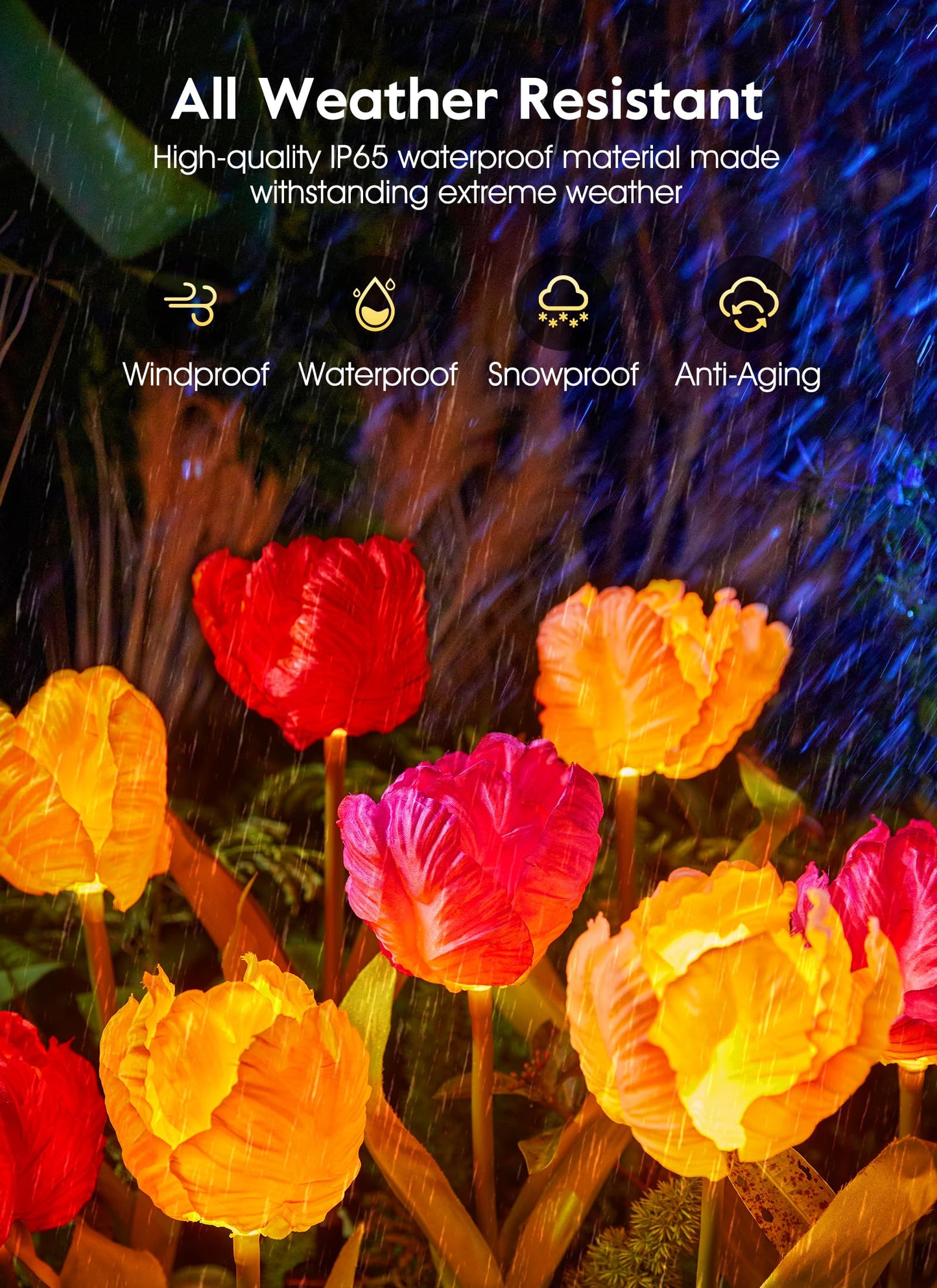 💐Chikalabs Garden Rose Solar Flower Lights