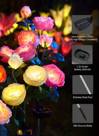 💐Chikalabs Garden Rose Solar Flower Lights