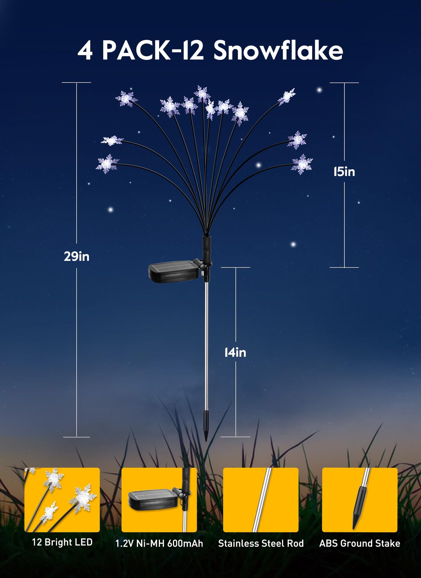 💐Chikalabs Garden Solar Garden Lights, 2 Lighting Modes