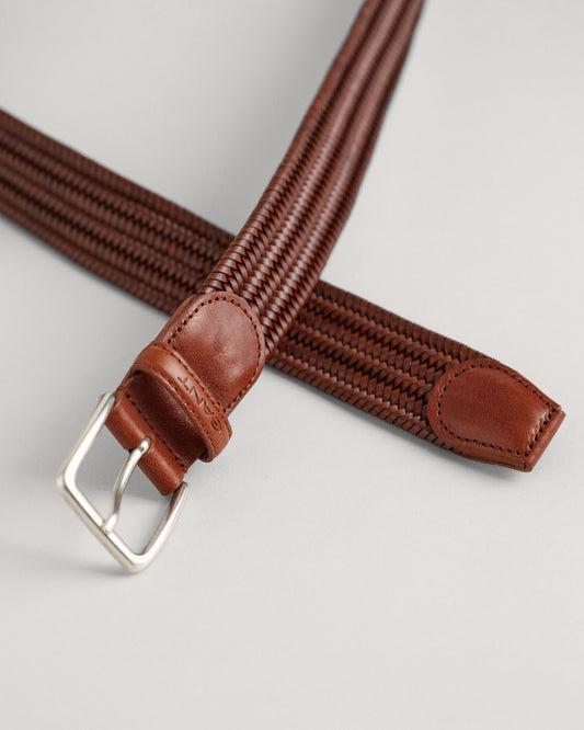 Braided Elastic Leather Belt
