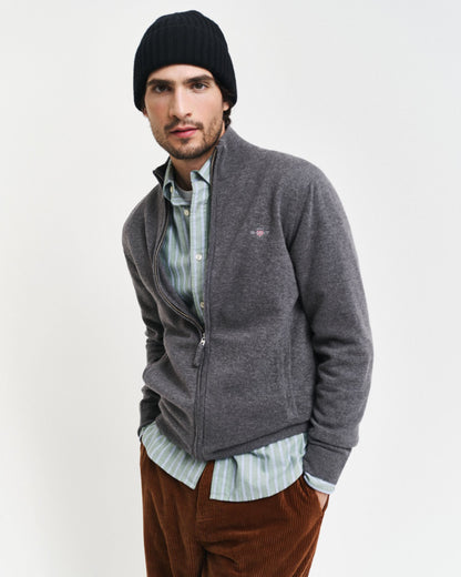 Superfine Lambswool Zip Cardigan