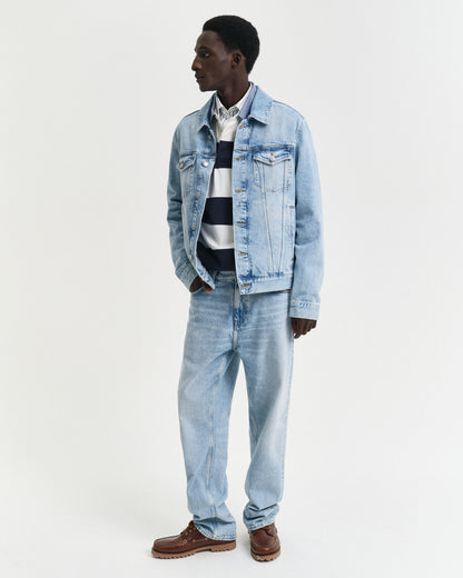 Chambray Collar Striped Heavy Rugger