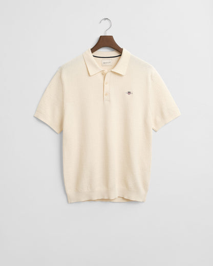 Textured Cotton Polo Shirt