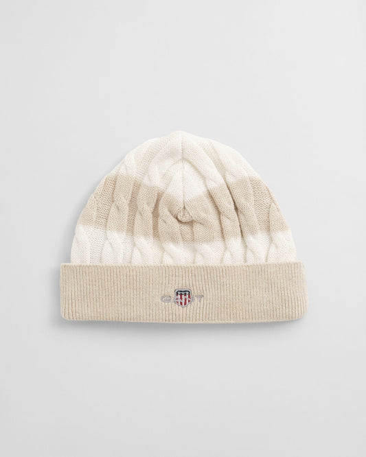 Baby Shield Striped Cable Beanie