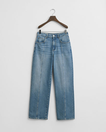 Relaxed Fit Straight Seam Jeans