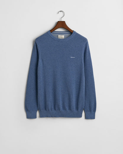 Cotton Piqué Crew Neck Sweater