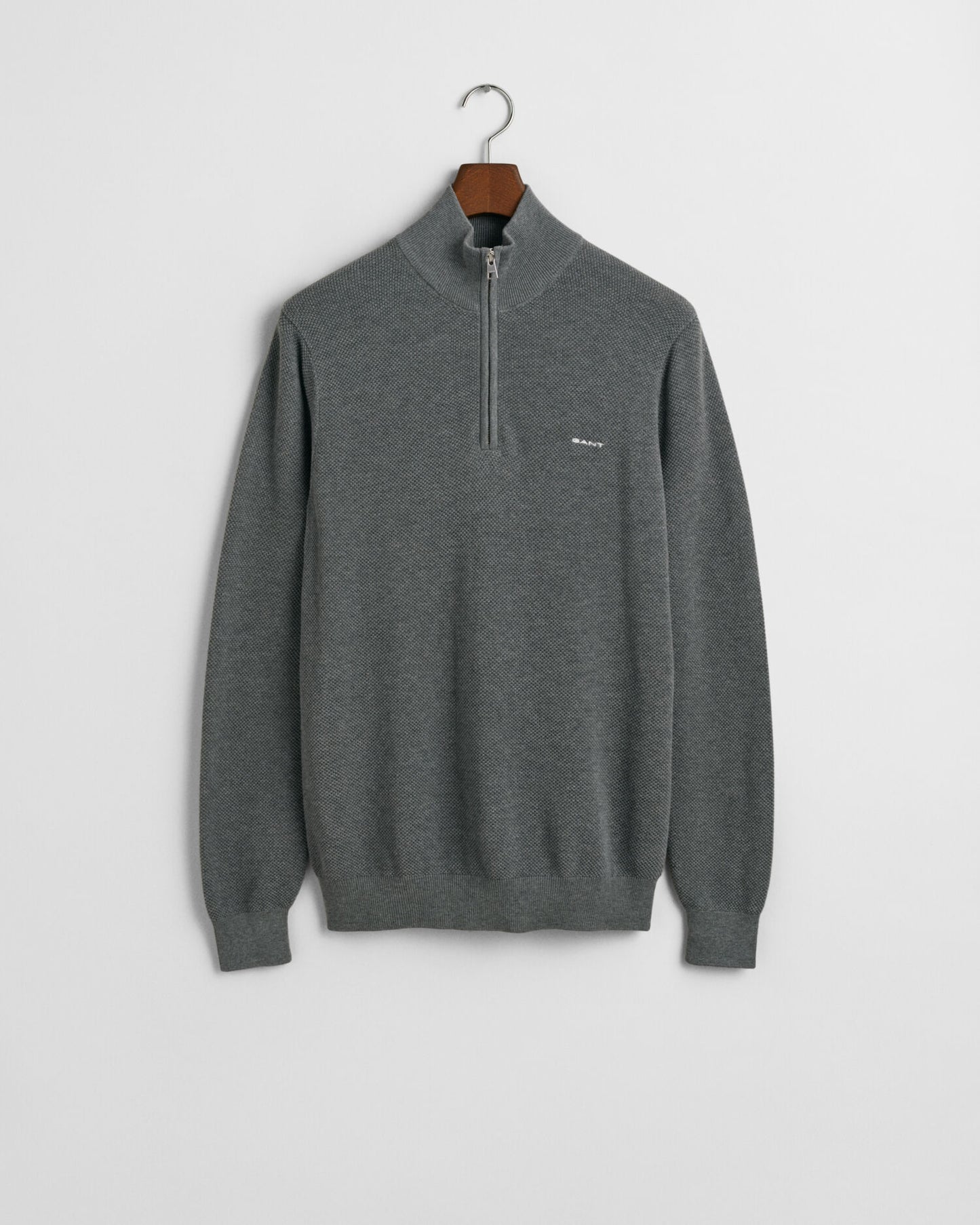 Cotton Piqué Half-Zip Sweater