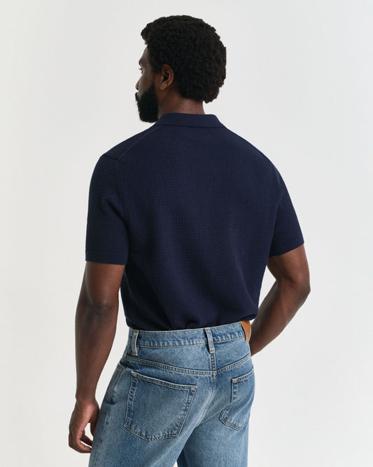 Textured Cotton Polo Shirt