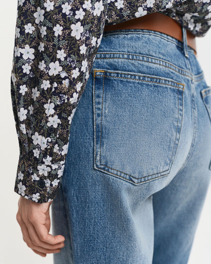 Regular Fit Floral Print Cotton Voile Shirt