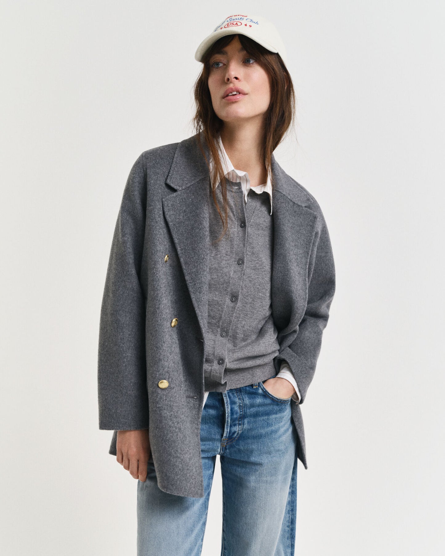 Handstitched Detail Pea Coat