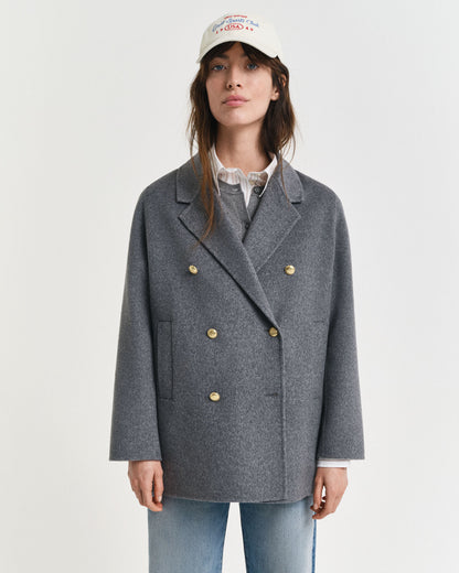 Handstitched Detail Pea Coat