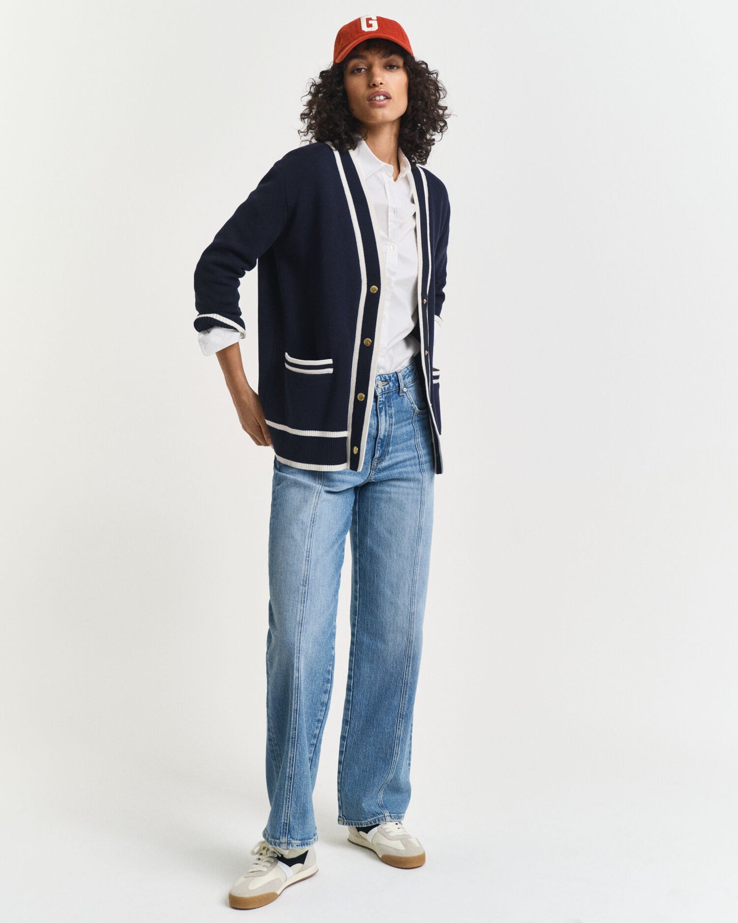 Contrast Knit Cardigan