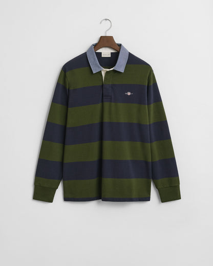 Chambray Collar Striped Heavy Rugger
