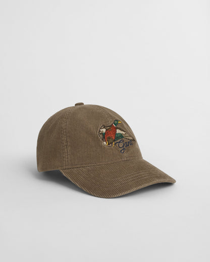 Embroidered Washed Corduroy Cap