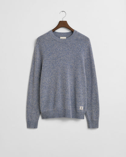 Wool Blend MoulineCrew Neck Sweater