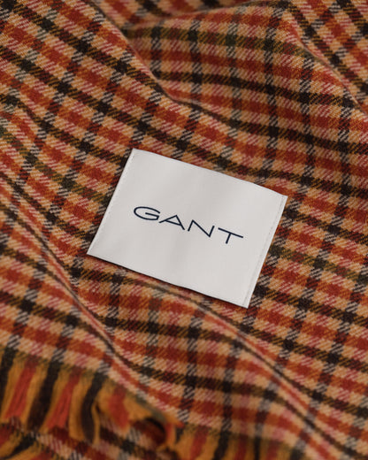 Wide Wool Gingham Scarf