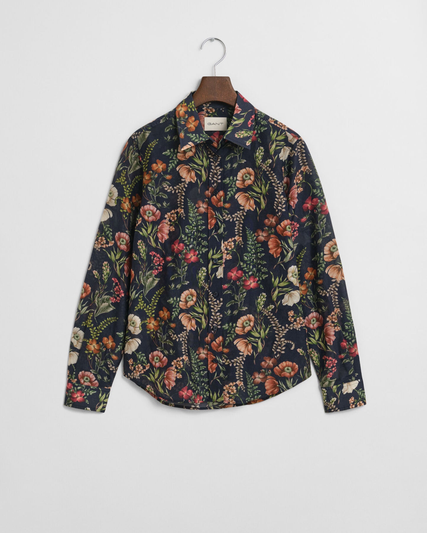 Regular Fit Floral Printed Cotton Silk Shirt