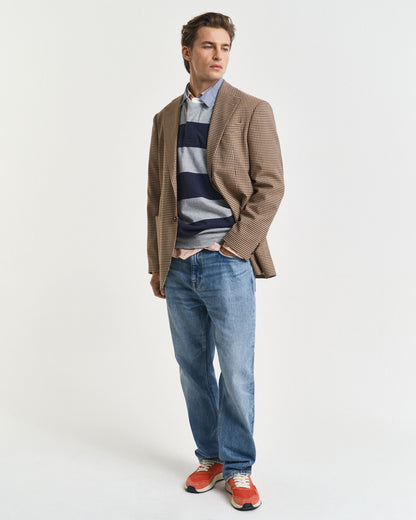 Chambray Collar Striped Heavy Rugger