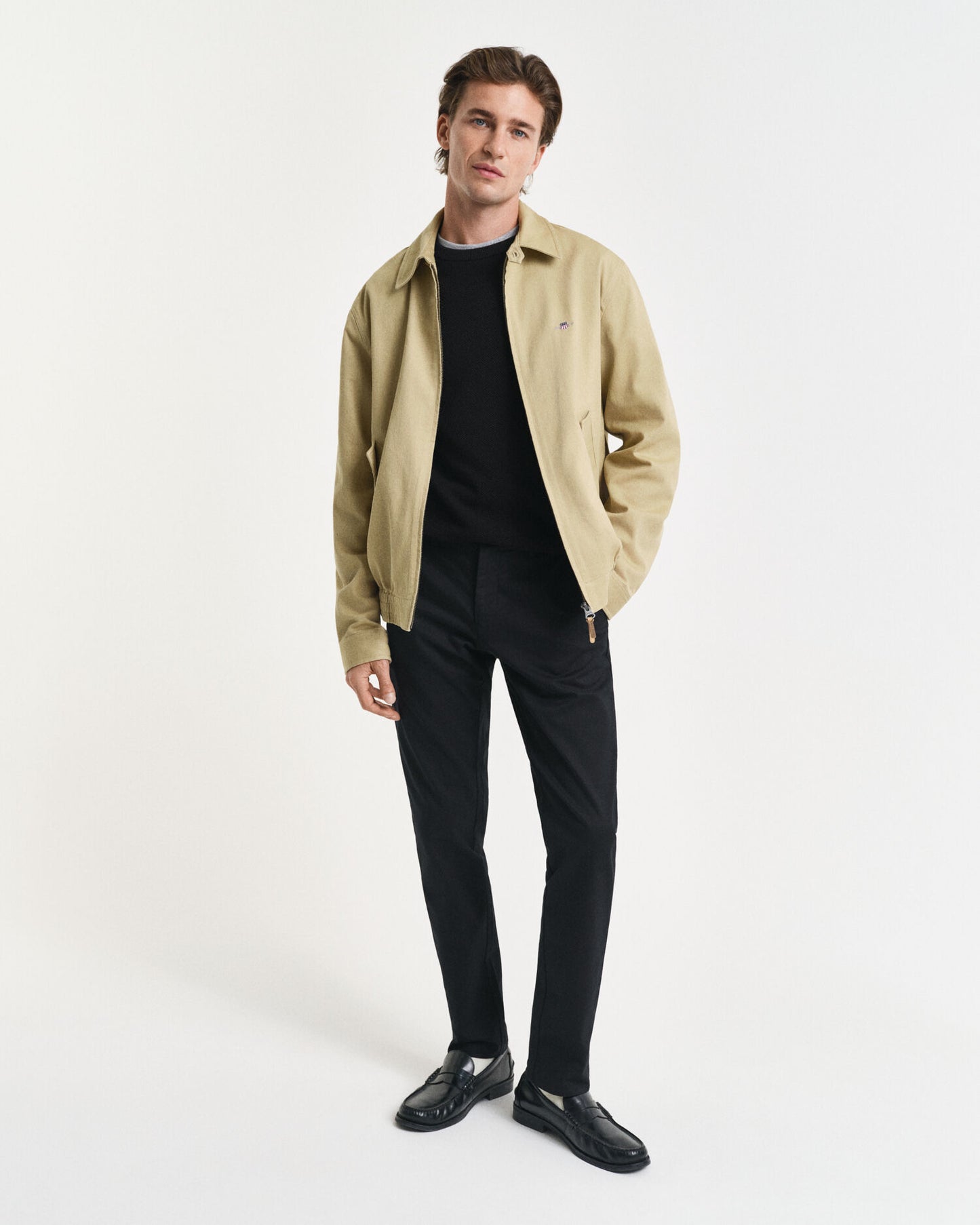 Cotton Piqué Crew Neck Sweater