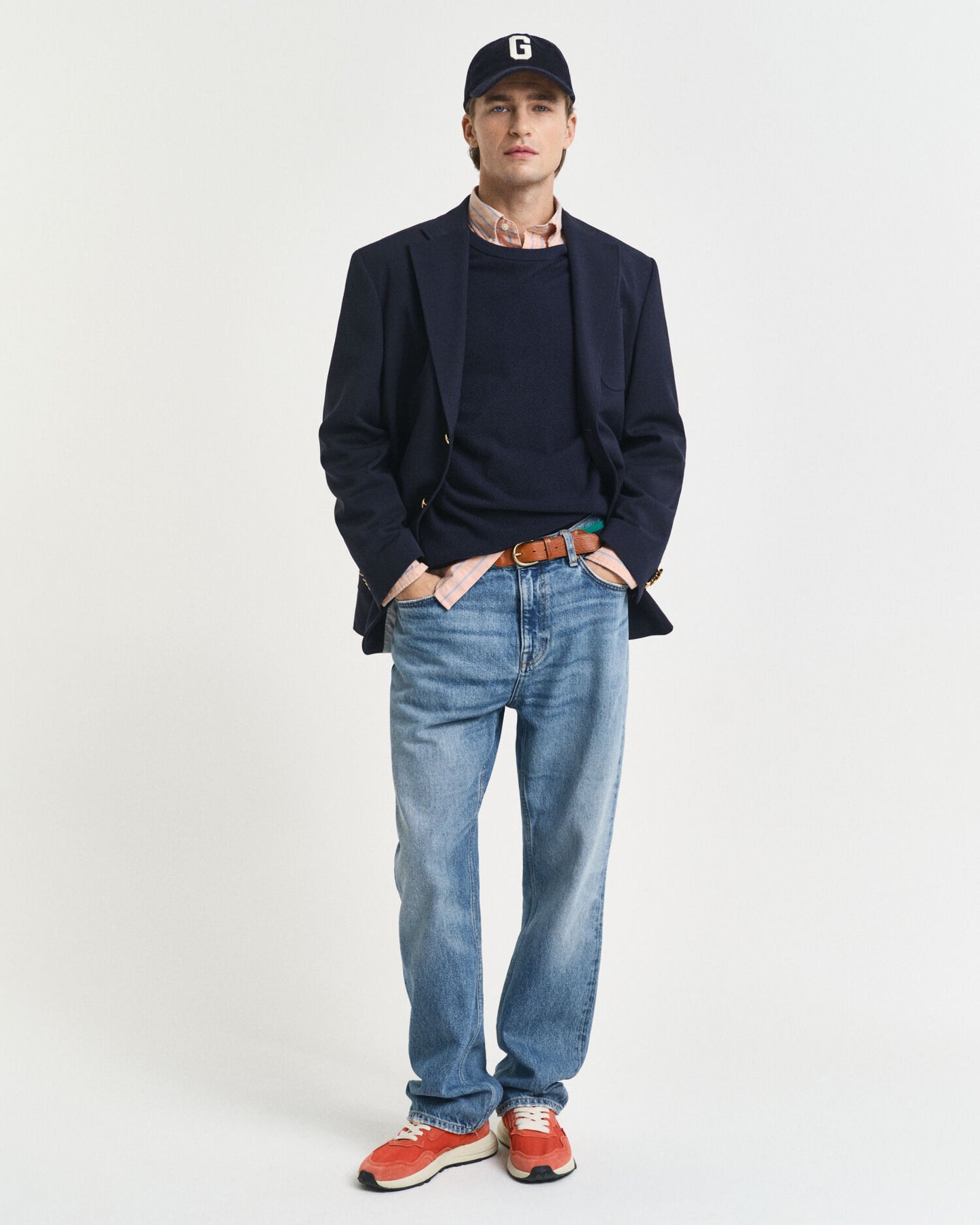 Cotton Piqué Crew Neck Sweater