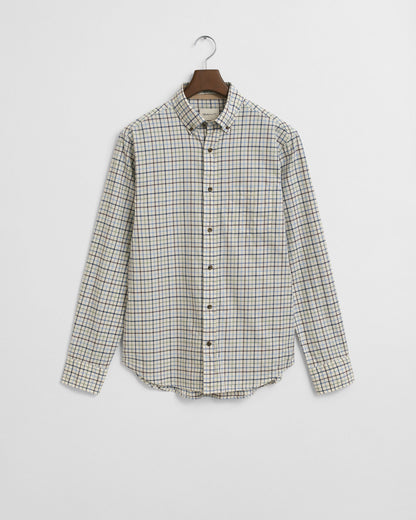 Regular Fit Tattersall Checked Twill Shirt