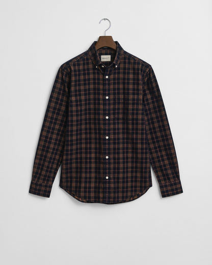 Regular Fit Checked Corduroy Shirt