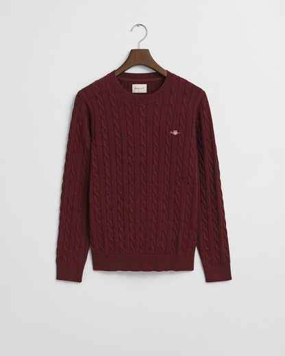 Cotton Cable Knit Crew Neck Sweater
