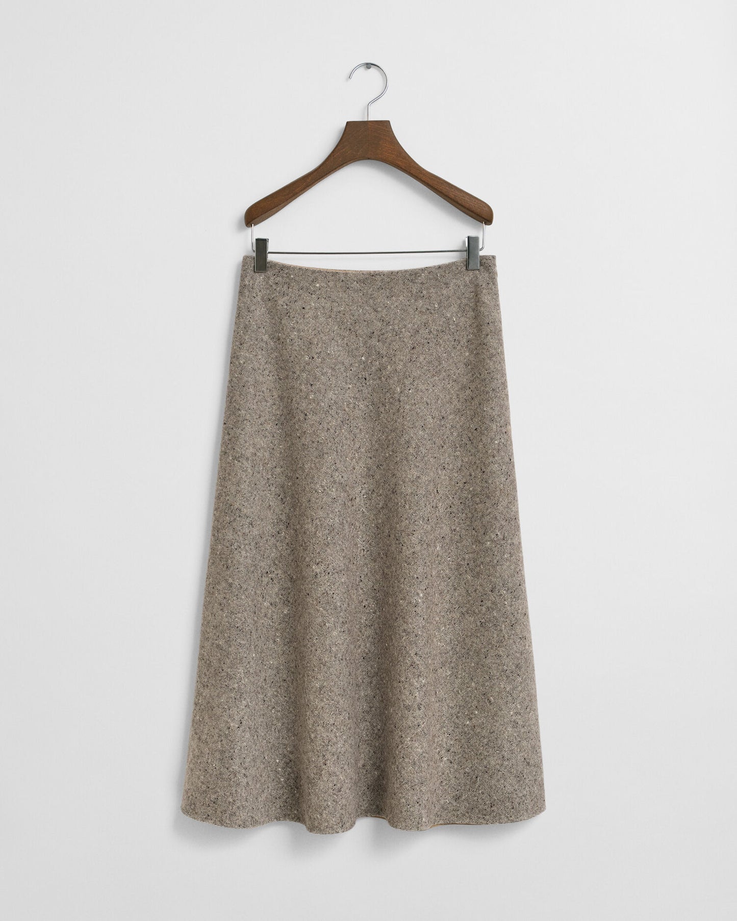Flared Wool Midi Skirt