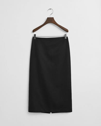 Wool Blend Midi Pencil Skirt