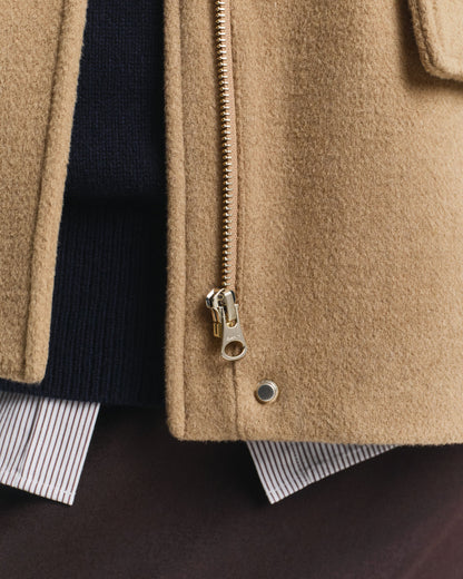 Short Wool Zip Jacket