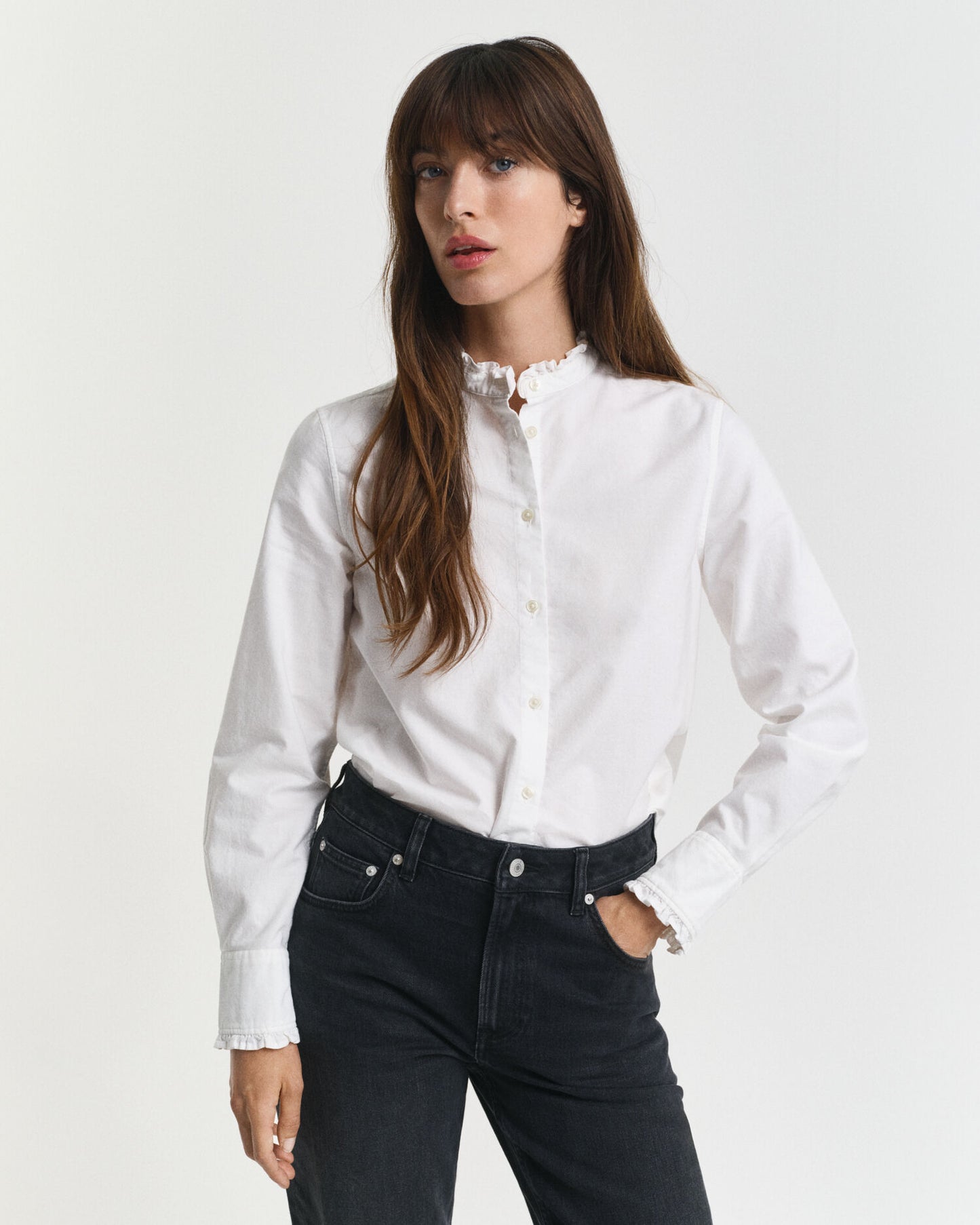 Classic Oxford Frill Blouse