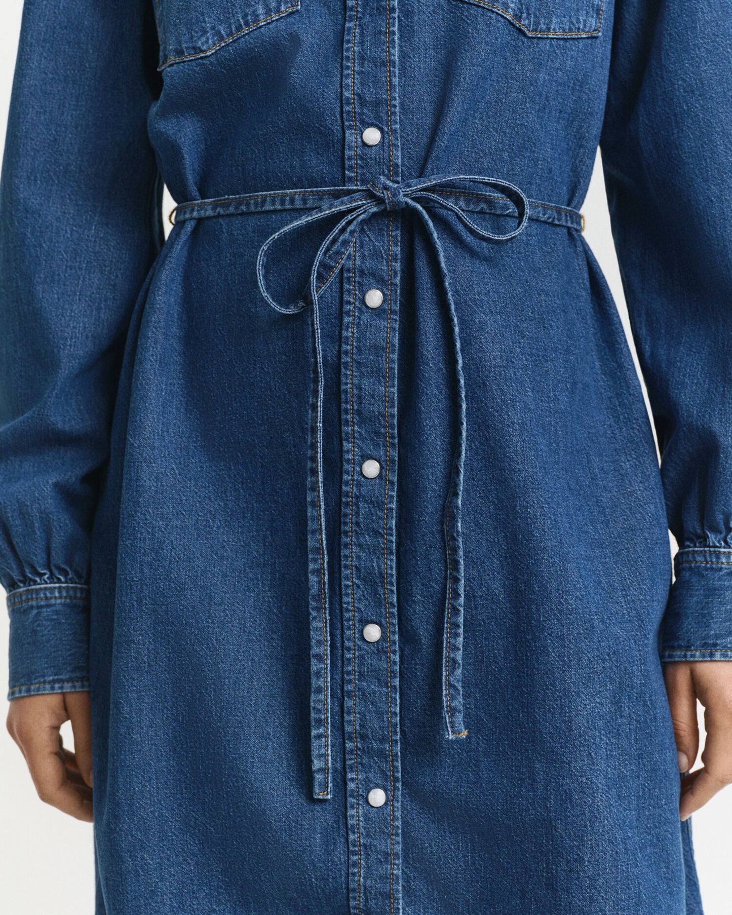 Puff Sleeve Denim Dress